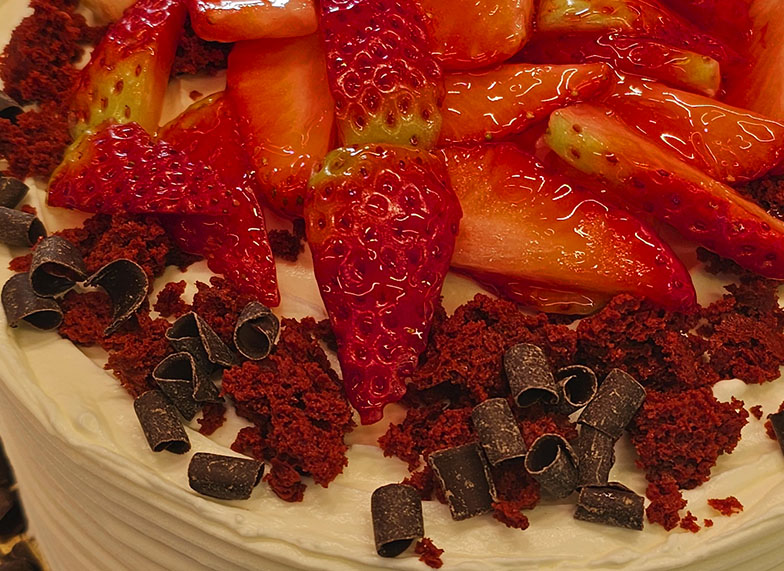 Tarta Tarta Red Velvet con Fresas SanchoPan Las Retamas Alcorcón